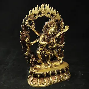 Chinese Old tibet buddhism brass 6 arms Mahakala Vajra King Kong Exorcism god buddha statue decoration brass factory outlets
Chinese Old tibet buddhism brass 6 arms Mahakala Vajra King Kong Exorcism god buddha statue decoration brass factory outlets