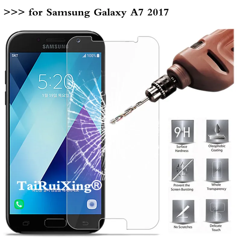 Закаленное Стекло для Samsung Galaxy A720 Экран протектор 2.5D 0.26 мм 9 H Защитная пленка A7 2017