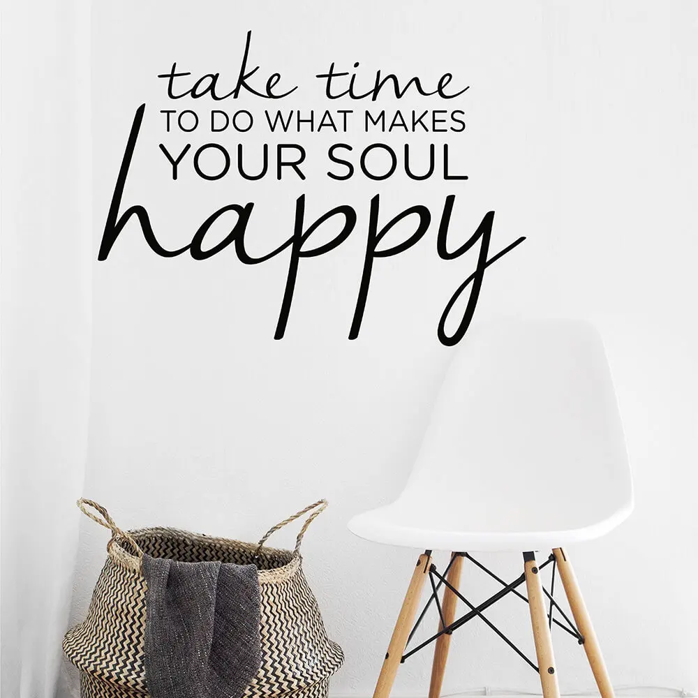 Take Time To Do What Makes Your Soul Happy Inspired Wall Quote Sticker Removable Inspried Wall Decal About Time Happy Quote 855Q
Take Time To Do What Makes Your Soul Happy Inspired Wall Quote Sticker Removable Inspried Wall Decal About Time Happy Quote 855Q