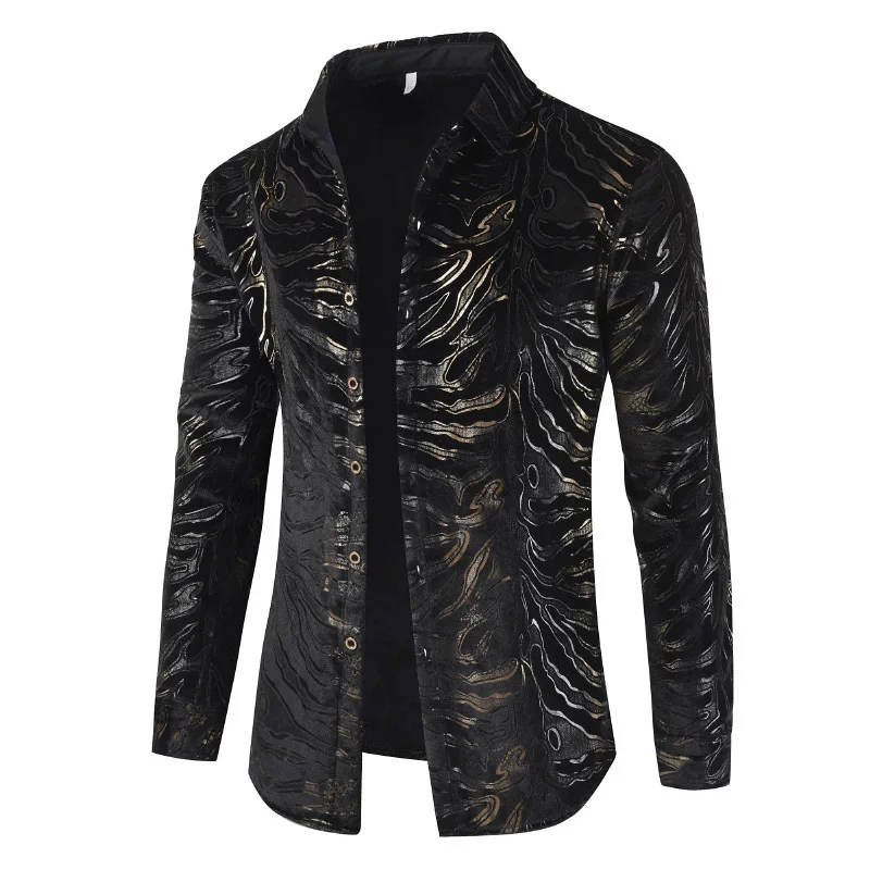 TETE-DL178 Black brozing printing fashion high-end long sleeve shirt Winter 2018 high-quality velvet thick warm shirt men M-XXXL
TETE-DL178 Black brozing printing fashion high-end long sleeve shirt Winter 2018 high-quality velvet thick warm shirt men M-XXXL