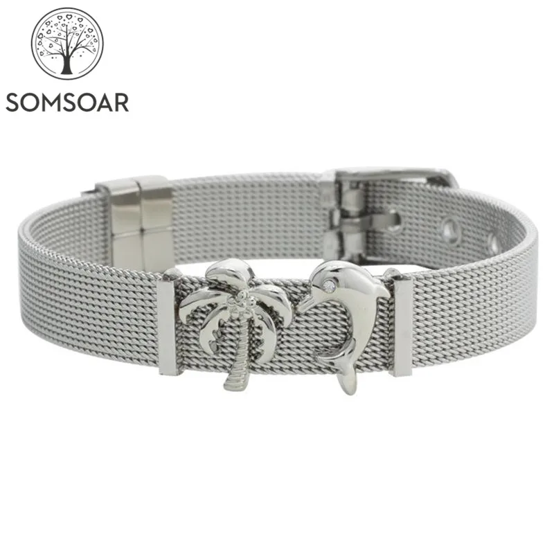 Дропшиппинг Somsoar ювелирные изделия посеребрение из нержавеющей стали сетки
