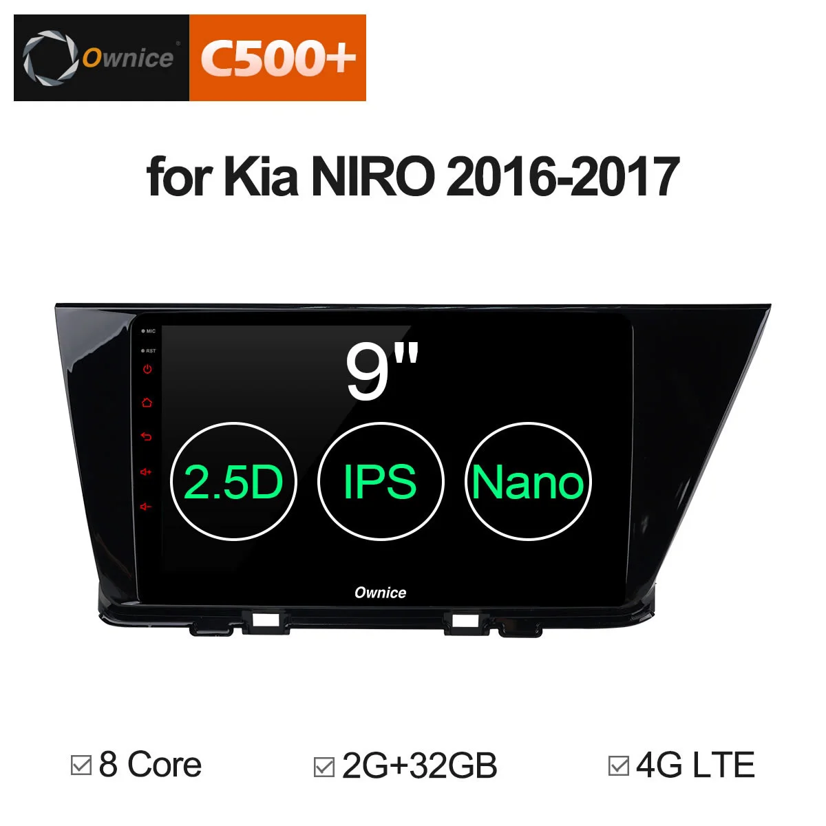 Ownice C500 + G10 Android 8 1 MTK Octa Core Для KIA Ниро 2016 2017 2018 автомобильный мультимедийный DVD