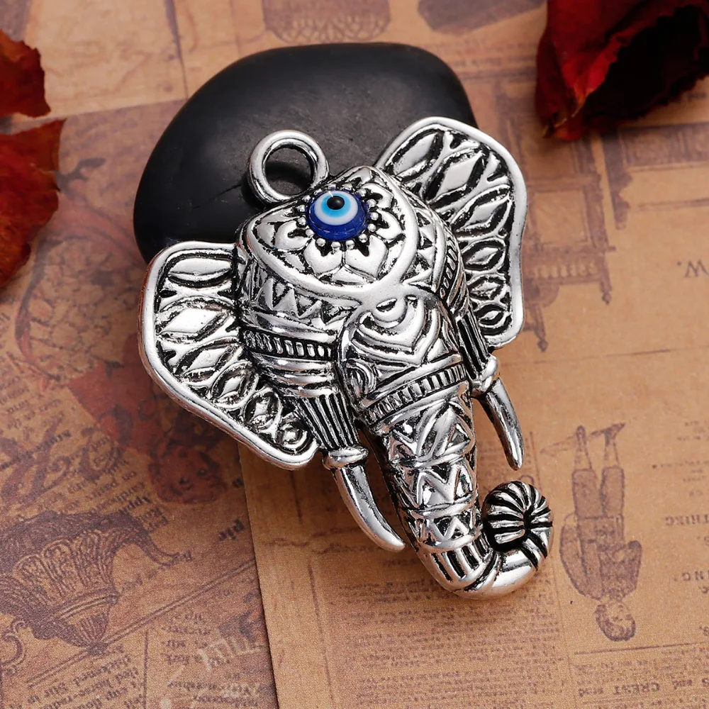 DoreenBeads Zinc Based Alloy silver color Pendants Elephant Head Evil Eye Enamel DIY 55mm x 47mm(1 7/8"), 2 PCs
DoreenBeads Zinc Based Alloy silver color Pendants Elephant Head Evil Eye Enamel DIY 55mm x 47mm(1 7/8"), 2 PCs