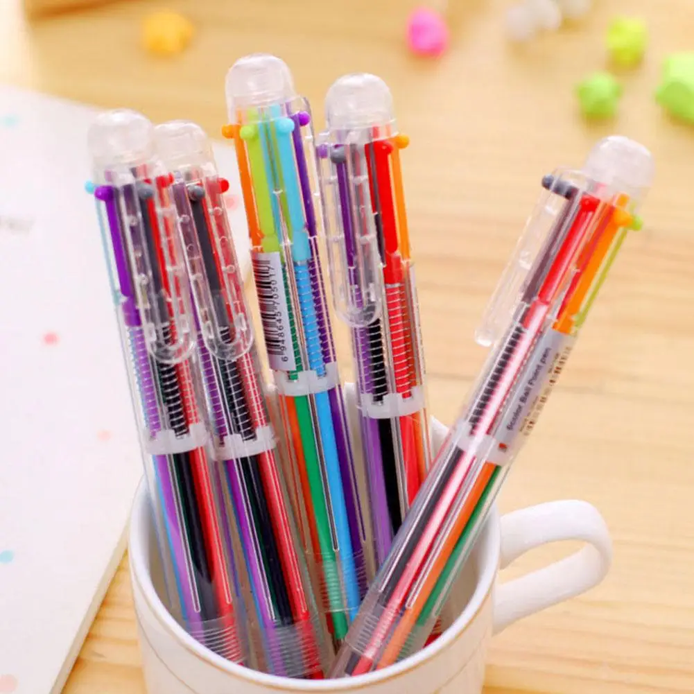 Creative Multicolor Ballpoint Pen Lovely Oil Pen Stationery Press Six Color Oil Pen for Student Prize
Creative Multicolor Ballpoint Pen Lovely Oil Pen Stationery Press Six Color Oil Pen for Student Prize