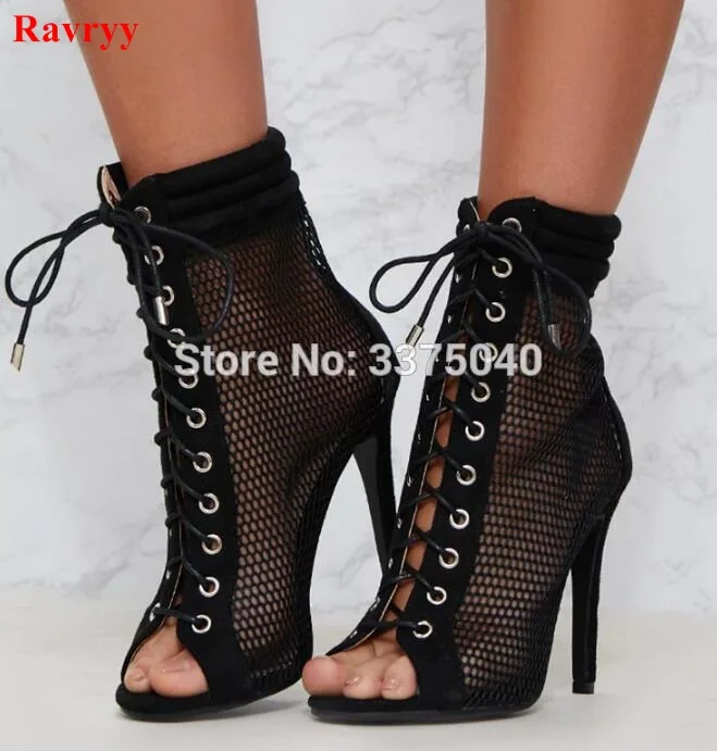 Ravryy Summer Peep Toe ankle sandals boots Lace Up Thin heels women's Mesh Hollow out high heels shoes woman pumps
Ravryy Summer Peep Toe ankle sandals boots Lace Up Thin heels women's Mesh Hollow out high heels shoes woman pumps