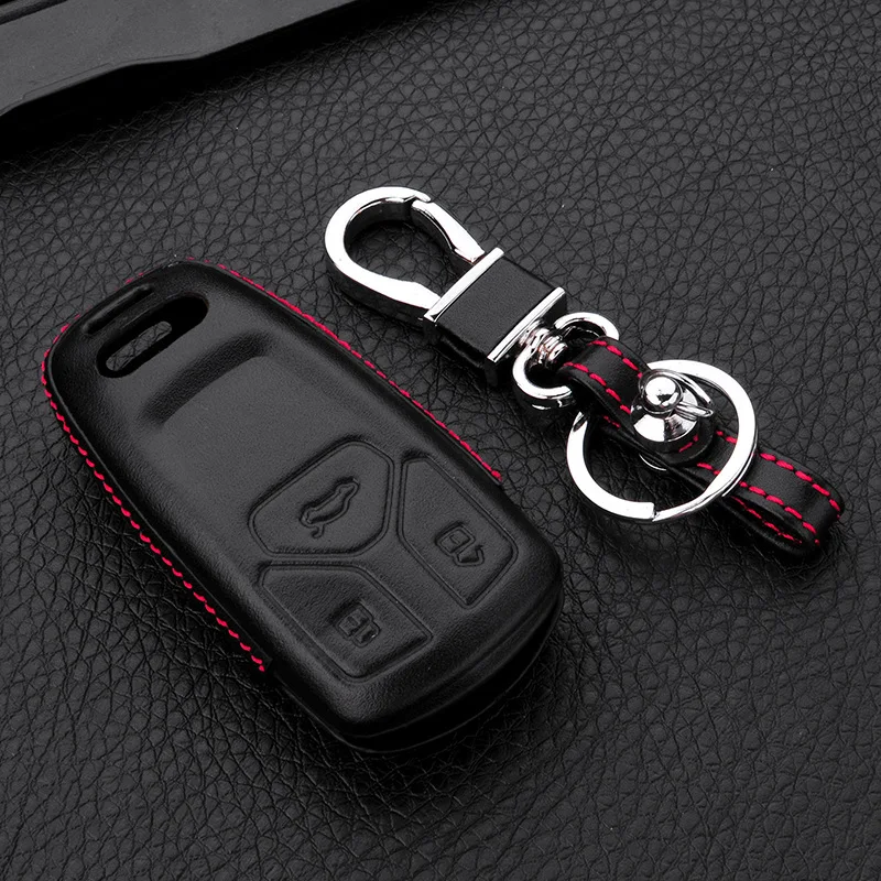 New Leather Car Key Case For Audi 2016 2017 A4L Q7 TT TTS ALL Series key Cover Auto Smart key protector shell with keychain
New Leather Car Key Case For Audi 2016 2017 A4L Q7 TT TTS ALL Series key Cover Auto Smart key protector shell with keychain