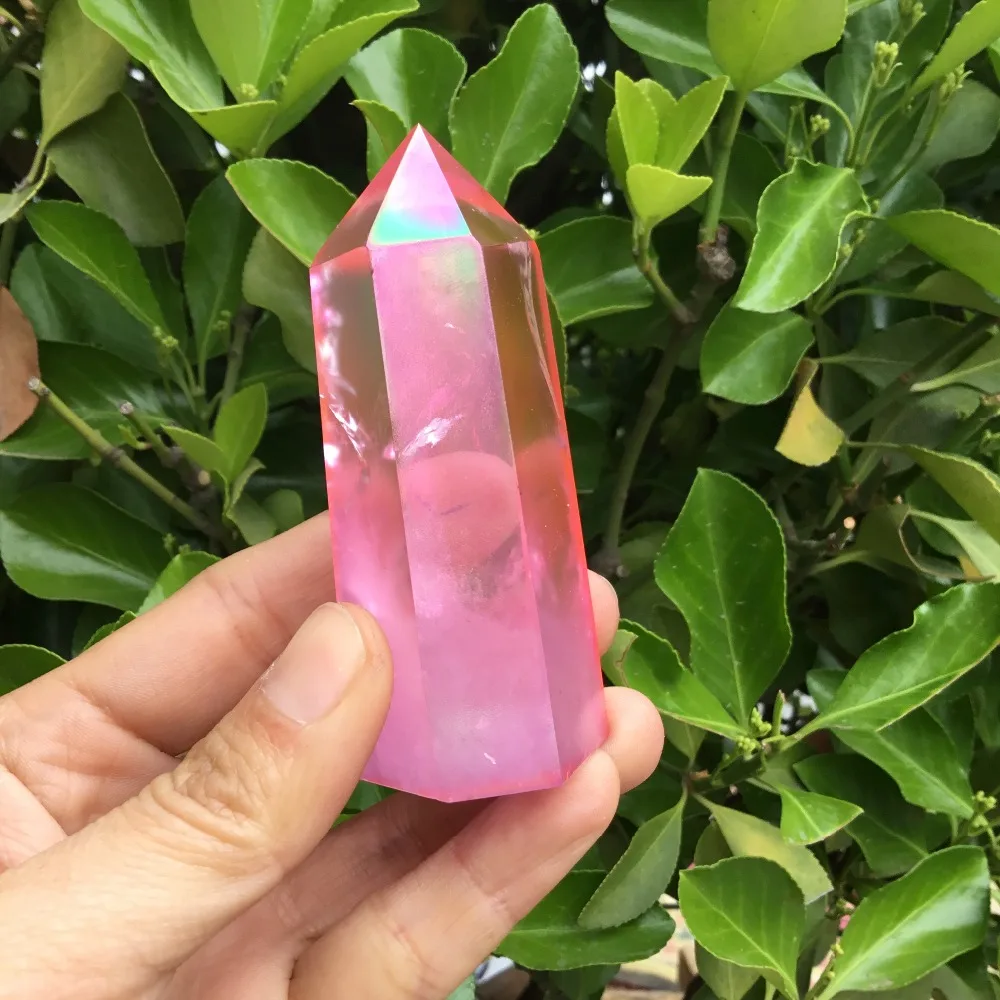 Natural quartz crystal stone pink aura quartz crystal point rose titanium coating crystal
Natural quartz crystal stone pink aura quartz crystal point rose titanium coating crystal