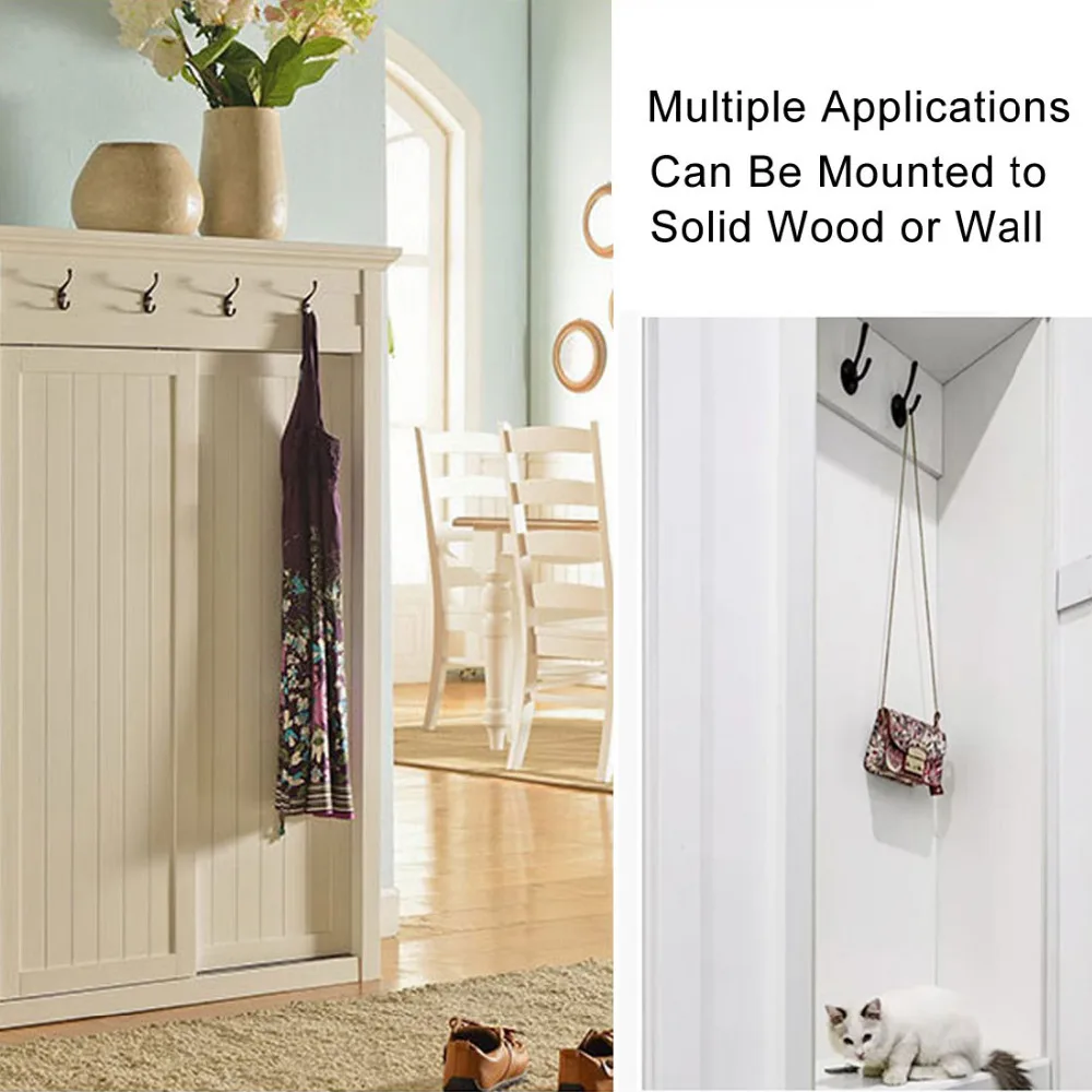 Uxcell 2pcs Dual Prong Coat Hooks Wall Mounted Retro Double Hooks Utility Hook for Coat Scarf Bag Towel Key Cap Cup Hat 2sizes
Uxcell 2pcs Dual Prong Coat Hooks Wall Mounted Retro Double Hooks Utility Hook for Coat Scarf Bag Towel Key Cap Cup Hat 2sizes