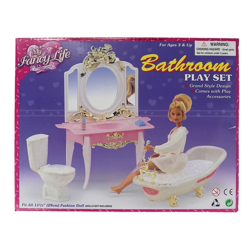 Classic Bath Toys Furniture Play Set Dresser + Bathtub + Closestool for Barbie Doll 1/6 House Best Gift Toys for Girl
Classic Bath Toys Furniture Play Set Dresser + Bathtub + Closestool for Barbie Doll 1/6 House Best Gift Toys for Girl