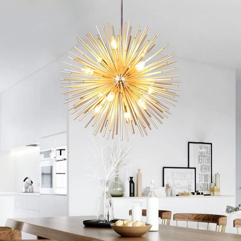 Modern Art Pendant Lights Luxury Golden Alulminum Dandelion Hanging Lamp For Restaurant Livingroom Hotel Parlor Deco luminaire
Modern Art Pendant Lights Luxury Golden Alulminum Dandelion Hanging Lamp For Restaurant Livingroom Hotel Parlor Deco luminaire