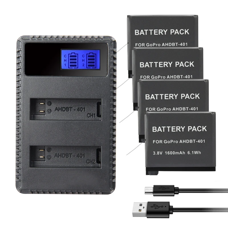 Аккумулятор AHDBT 401 1600 мА · ч, двойное зарядное устройство USB с ЖК-дисплеем AHDBT-401 для спортивной камеры Gopro Hero4
Аккумулятор AHDBT 401 1600 мА · ч, двойное зарядное устройство USB с ЖК-дисплеем AHDBT-401 для спортивной камеры Gopro Hero4