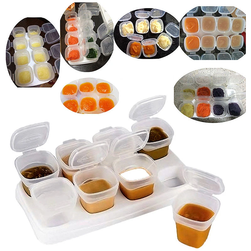 8 Pcs Baby Food Storage Boxes Newborn Toddler Feeding Containers Sprout Cups with Tray Reusable Stackable Child Kids Block Set
8 Pcs Baby Food Storage Boxes Newborn Toddler Feeding Containers Sprout Cups with Tray Reusable Stackable Child Kids Block Set