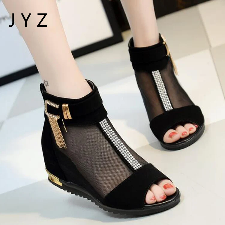 2018 New Fashion Womens Sandals Mesh Shoes Sequined Summer Height Increasing High Tops Black Lady aa0474
2018 New Fashion Womens Sandals Mesh Shoes Sequined Summer Height Increasing High Tops Black Lady aa0474