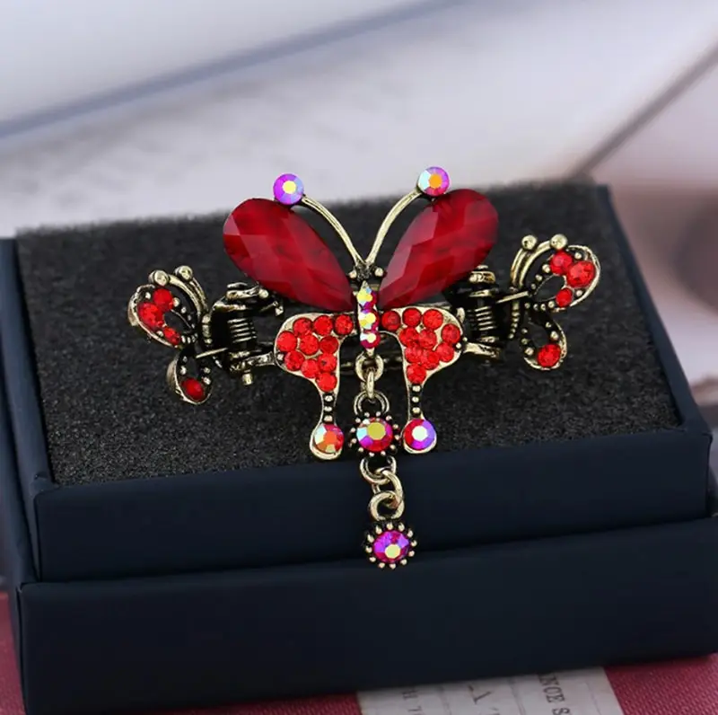 1Pc Women Elegant Barrette Crystal Bow Hair Clip 5 Colors Vintage Butterfly Flower Hairpins
1Pc Women Elegant Barrette Crystal Bow Hair Clip 5 Colors Vintage Butterfly Flower Hairpins