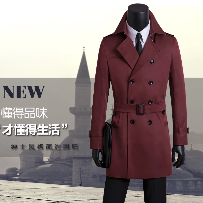 Free shipping double breasted overcoat men's clothing spring and autumn casual male trench coat slim wine red S - 9XL
Free shipping double breasted overcoat men's clothing spring and autumn casual male trench coat slim wine red S - 9XL
