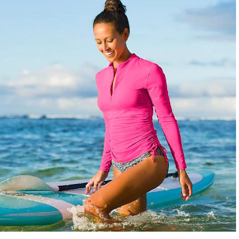 SBART женская футболка с длинным рукавом и рашгардом из лайкры для серфинга