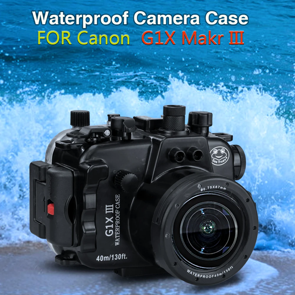 

SeaFrogs 130FT/40M Underwater Depth Diving Case Waterproof Camera Housing Cover For Canon PowerShot G1 X Mark III