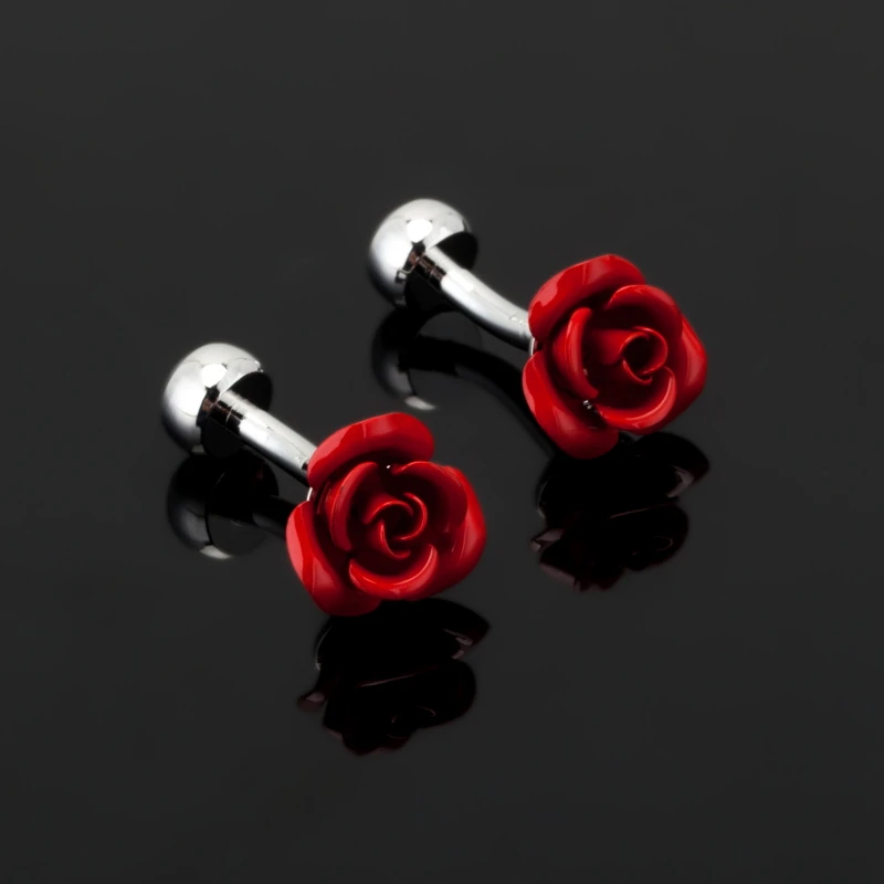 Фото Новейший роскошный модный красная роза запонки для мужчин s & - купить