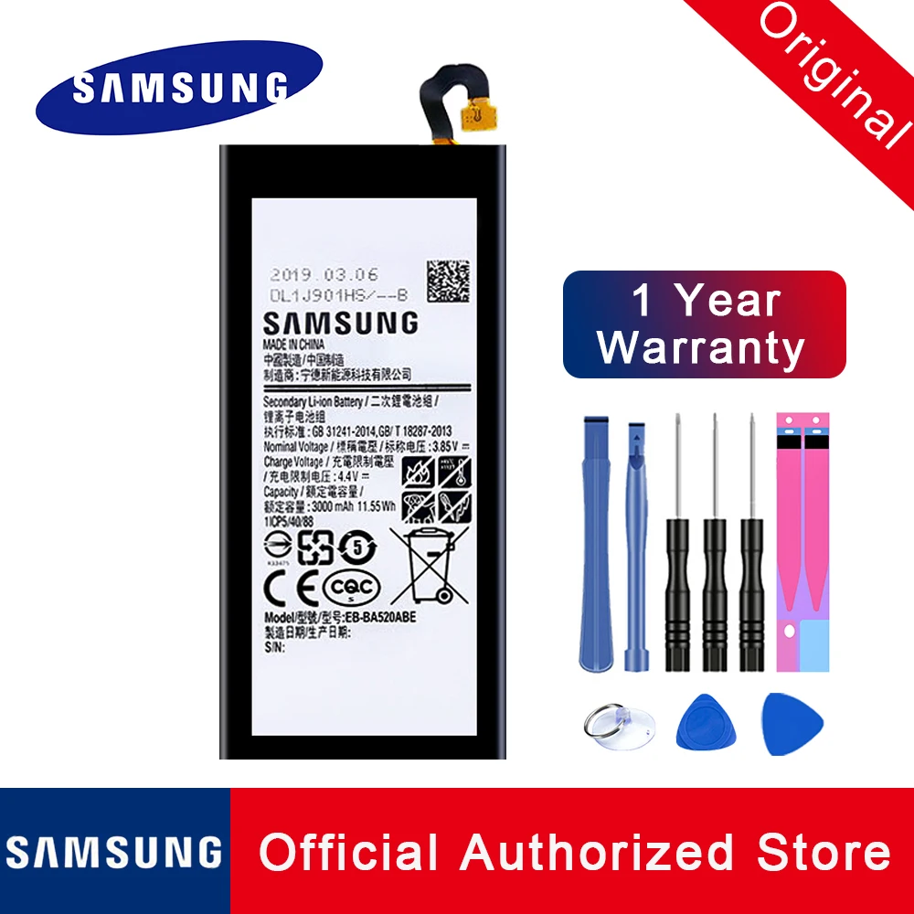 100% Original Replacement Battery EB-BA520ABE For Samsung GALAXY A5 2017 A520F SM-A520F 2017 Edition Phone Batteria 3000mAh Tool
100% Original Replacement Battery EB-BA520ABE For Samsung GALAXY A5 2017 A520F SM-A520F 2017 Edition Phone Batteria 3000mAh Tool