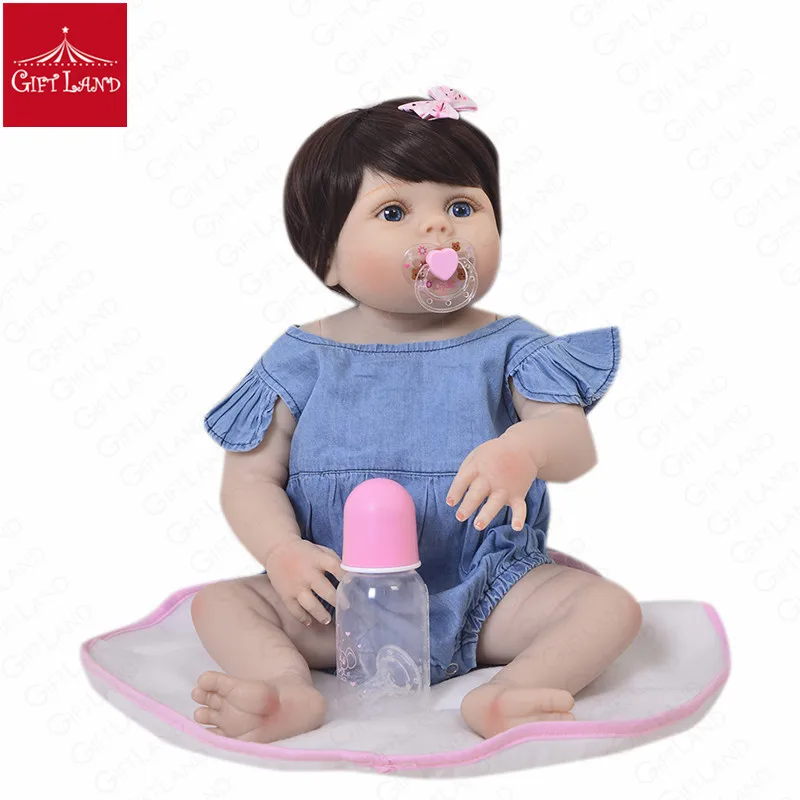 57 см Reborn Baby Doll Bebe Полный Силиконовые ручной работы Bonecas Bb кукла реборн