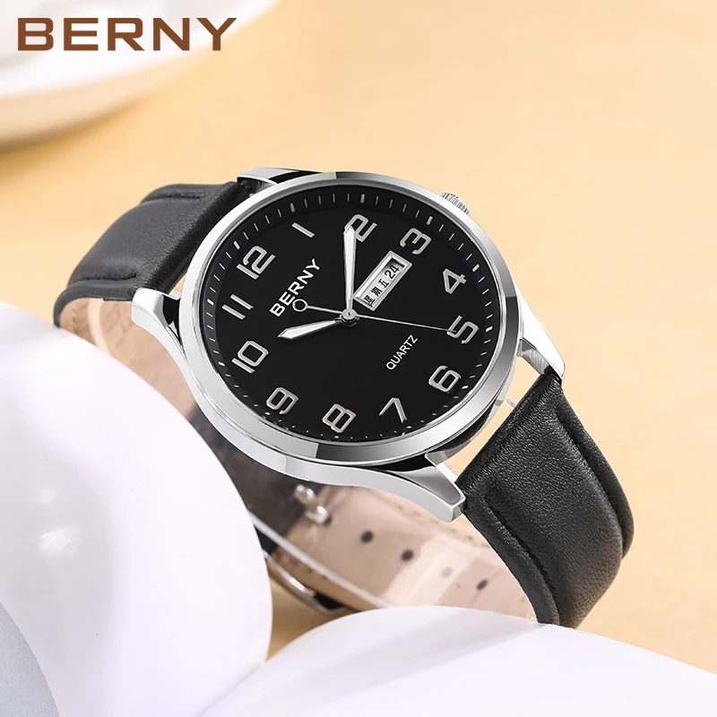 Berny Мужские кварцевые часы мужские Модный Топ люксовый бренд Relogio Saat Montre Horloge Masculino