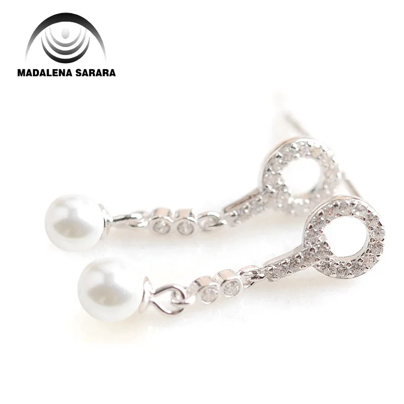 MADALENA SARARA Freshwater Pearl Sterling Silver Women Earrings Full Cubic Zircon Inlay Geometrical Dangle Style
MADALENA SARARA Freshwater Pearl Sterling Silver Women Earrings Full Cubic Zircon Inlay Geometrical Dangle Style