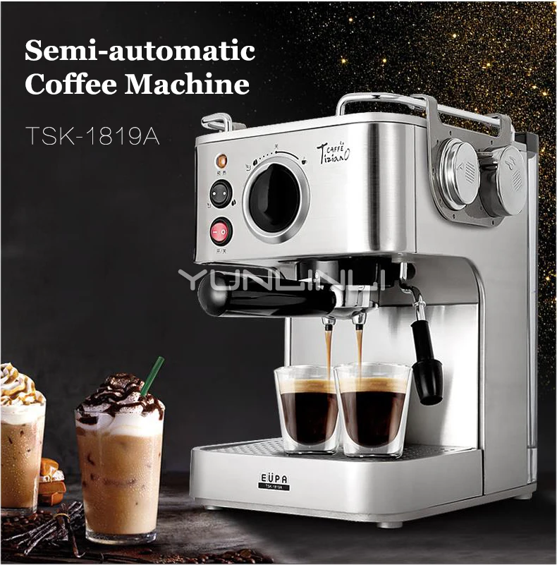 Italian 19 Bar Coffee Machine Cafe Semi-automatic Milk Frother Household Manual Grinding Espresso Coffee Maker Machine TSK-1819A
Italian 19 Bar Coffee Machine Cafe Semi-automatic Milk Frother Household Manual Grinding Espresso Coffee Maker Machine TSK-1819A