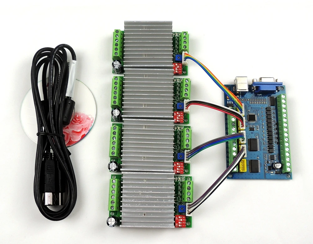 MACH3 USB CNC 5 осей 100 кГц Гладкий Степпер управления движением плата + 4 шт. TB6600 1 Ось 4.5A