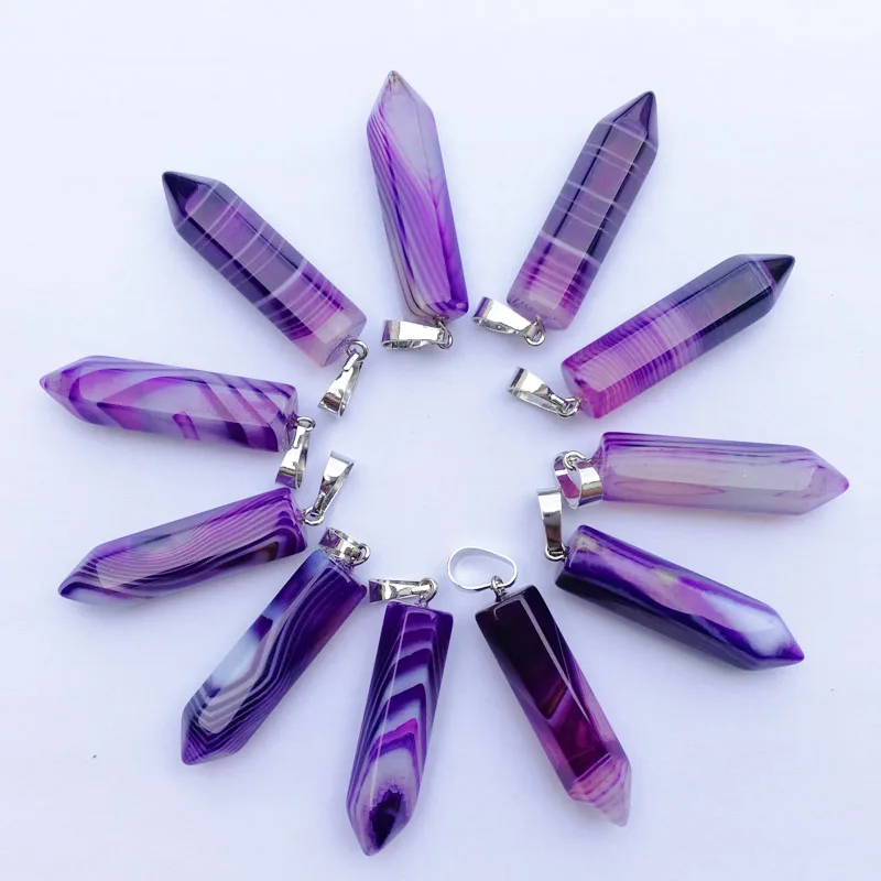 Natural fashion onyx stripe stone crystal pillar Pendants & necklaces charm blue rose red purple for Jewelry making 12pcs/lot
Natural fashion onyx stripe stone crystal pillar Pendants & necklaces charm blue rose red purple for Jewelry making 12pcs/lot