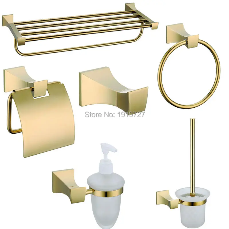New Arrival Europe Luxury Bathroom Hardware Set Space Classic Glass Gold Finish Brass Bath Accessories for Bathroom Improvement
New Arrival Europe Luxury Bathroom Hardware Set Space Classic Glass Gold Finish Brass Bath Accessories for Bathroom Improvement