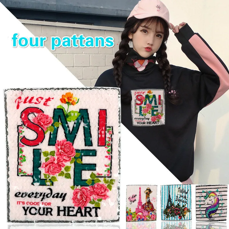 New Fourpattan With Sequined Patches Fashion Applique lron on Patch for Clothes Bags DIY Decal Apparel Accessory 2pcs
New Fourpattan With Sequined Patches Fashion Applique lron on Patch for Clothes Bags DIY Decal Apparel Accessory 2pcs