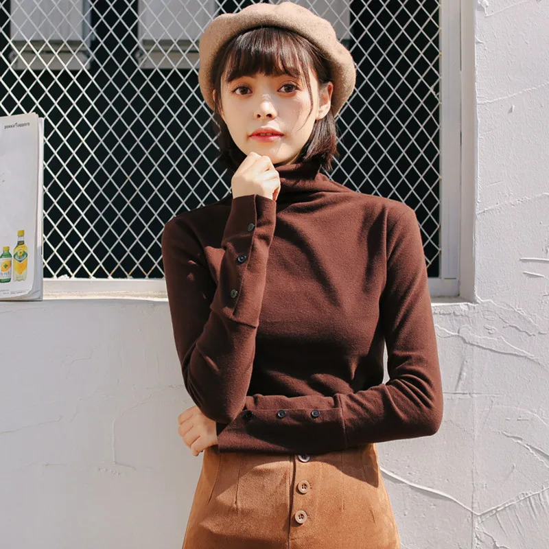 New Autumn Winter Women Basic Tees Tops Female Fashion Single-breasted Long Sleeve Slim T-shirt Woman Casual All-match Tshirts
New Autumn Winter Women Basic Tees Tops Female Fashion Single-breasted Long Sleeve Slim T-shirt Woman Casual All-match Tshirts