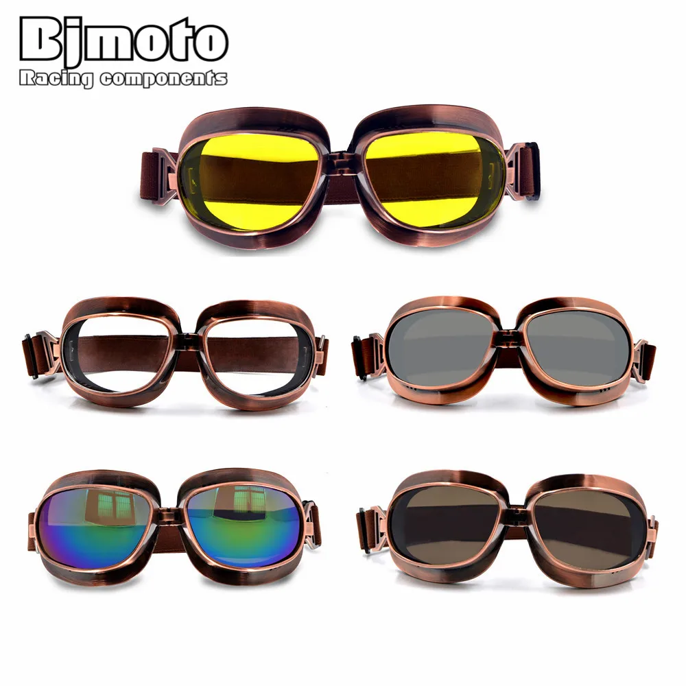 BJMOTO Vintage Motorcycle Goggles Outdoor Glasses Pilot Motorbike Goggle Retro Jet Helmet Eyewear 5 Colors Lens For Harley
BJMOTO Vintage Motorcycle Goggles Outdoor Glasses Pilot Motorbike Goggle Retro Jet Helmet Eyewear 5 Colors Lens For Harley