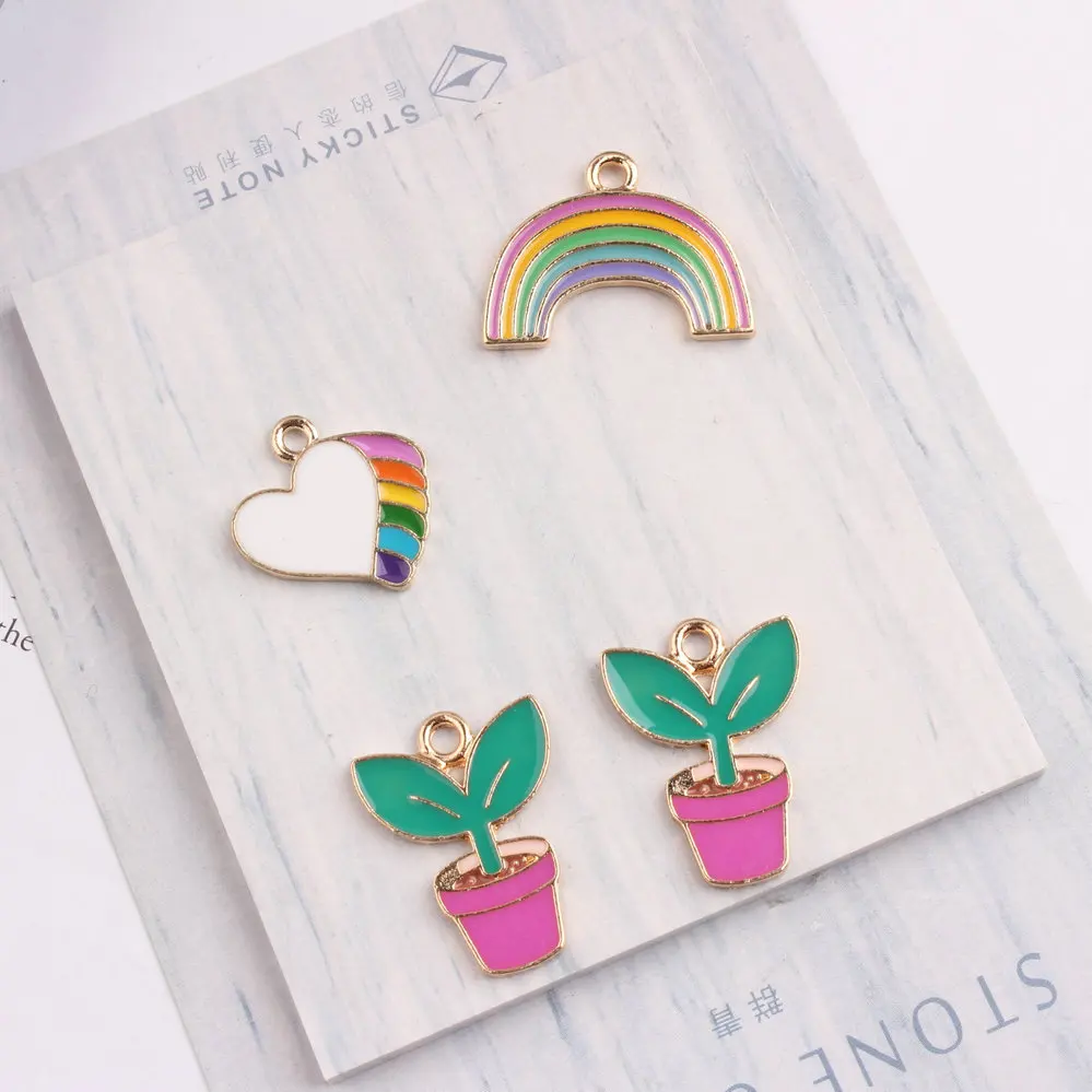 Trendy DIY Jewelry Findings Colorful Lovely Heart Rainbow Plant Floating Pendant Charms Oil Drop Enamel Bracelet Necklace Charm
Trendy DIY Jewelry Findings Colorful Lovely Heart Rainbow Plant Floating Pendant Charms Oil Drop Enamel Bracelet Necklace Charm