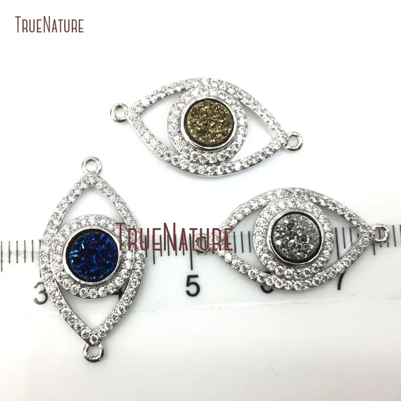 10Pcs Titanium Gold, Titanium Silver Circle Druzy Crystal Clear Cz Micro Inserts Silver Evil Eye Connector 27x15mm PC15002
10Pcs Titanium Gold, Titanium Silver Circle Druzy Crystal Clear Cz Micro Inserts Silver Evil Eye Connector 27x15mm PC15002