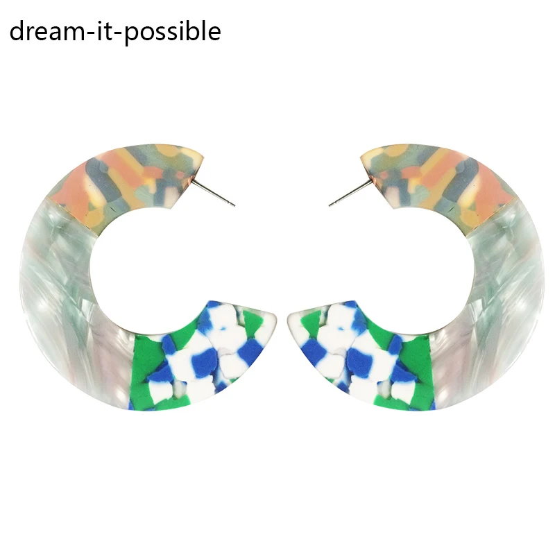 Женские акриловые серьги-кольца Dream-it-possible свадебные богемные из уксусной смолы