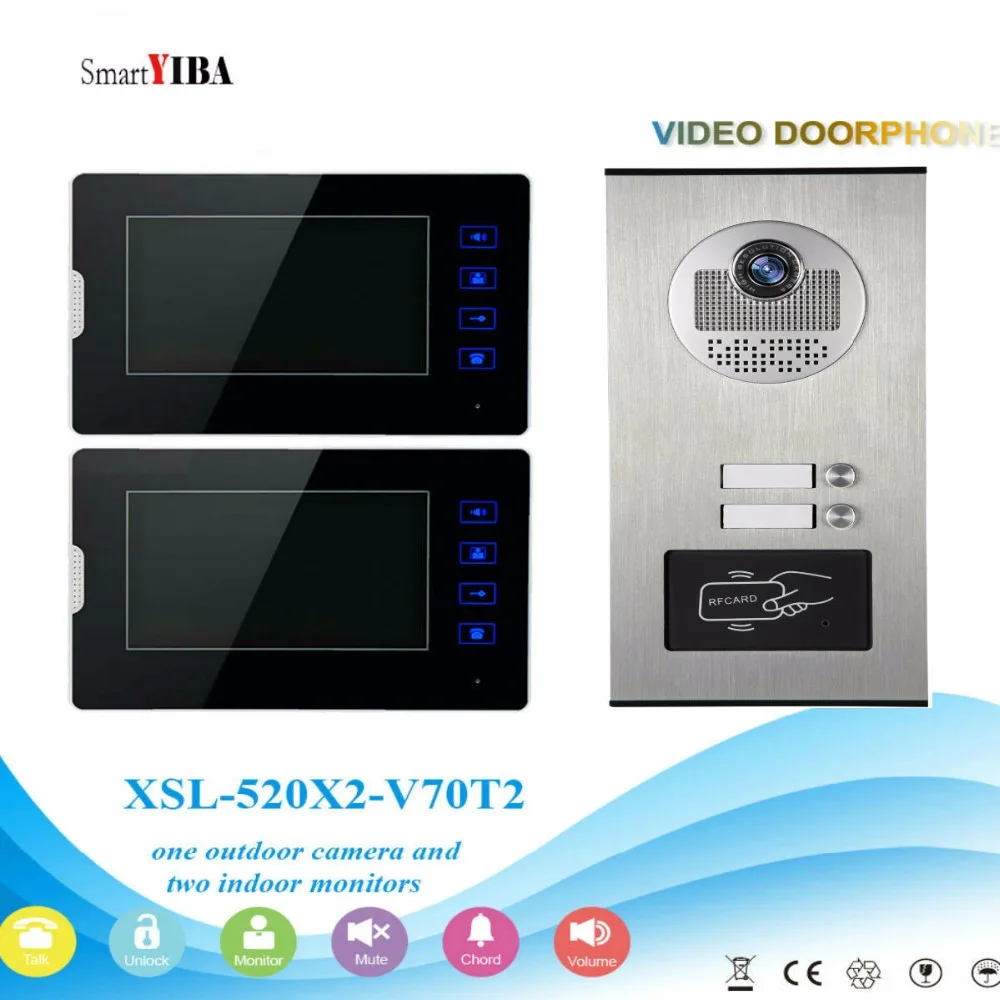 SmartYIBA Wired Home Video Interphone Kit 2 Apartment Video Intercom System Video Doorbell IR Camera Doorphone RFID 2 Monitors
SmartYIBA Wired Home Video Interphone Kit 2 Apartment Video Intercom System Video Doorbell IR Camera Doorphone RFID 2 Monitors