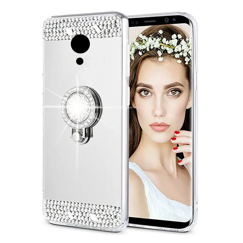 Модные с кольцом держателем зеркало Bling чехол для Meizu Pro MX6 M5 Примечание M3 M5S M6 блеск