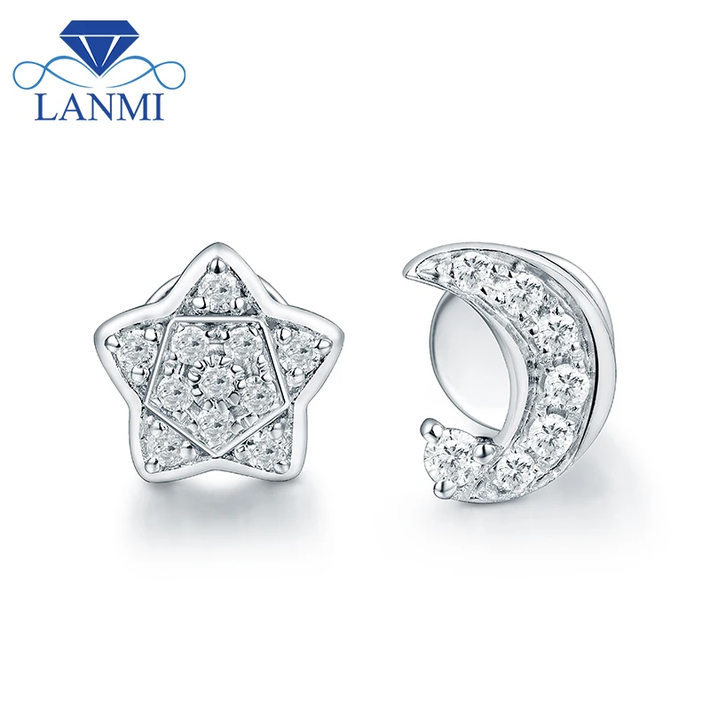 Fashion Star Moon SI Diamond Stud Earring Real 18K White Gold Lovely Design for Young Girl Anniversary Fine Jewelry Party Gift
Fashion Star Moon SI Diamond Stud Earring Real 18K White Gold Lovely Design for Young Girl Anniversary Fine Jewelry Party Gift
