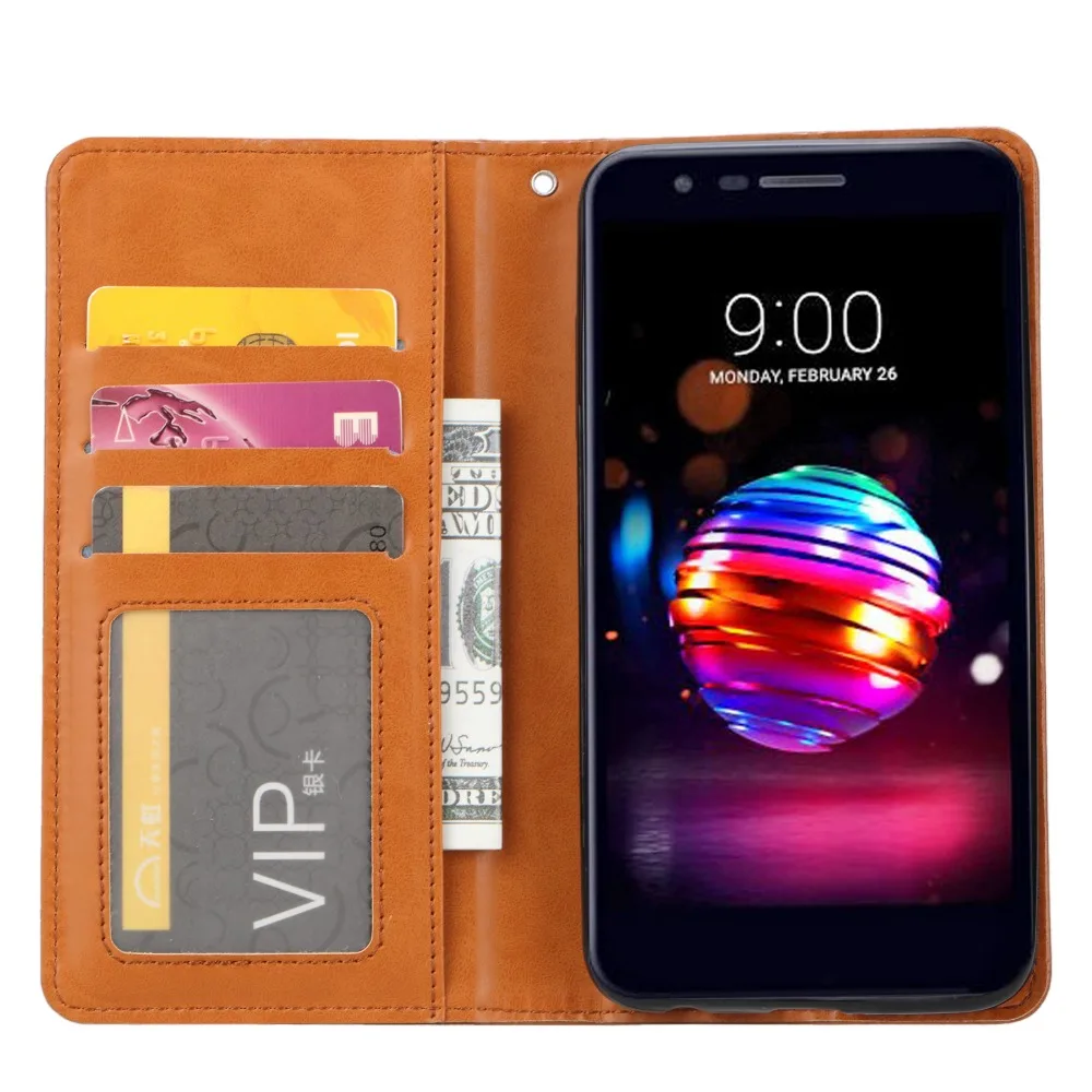 FULAIKATE for LG K10 2018 Card Set Flip Case Soft Back Cover Stand Pocket Business Phone Protective Cases | Мобильные телефоны и