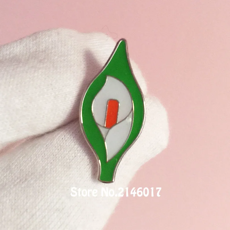 

1'' Metal Craft Flower Brooch Gift Pin Badge Ireland Irish Easter Calla Lilly Harps Enamel Lapel Pins