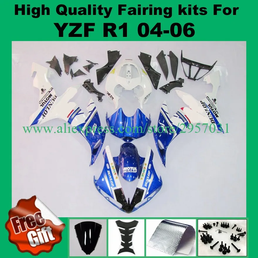 Free screws+gifts For Yamaha R1 2004 05 06 ABS Fairing 04 2005 2006 YZF R1 Full Fairings Kits Injection Mold Blue+white
Free screws+gifts For Yamaha R1 2004 05 06 ABS Fairing 04 2005 2006 YZF R1 Full Fairings Kits Injection Mold Blue+white