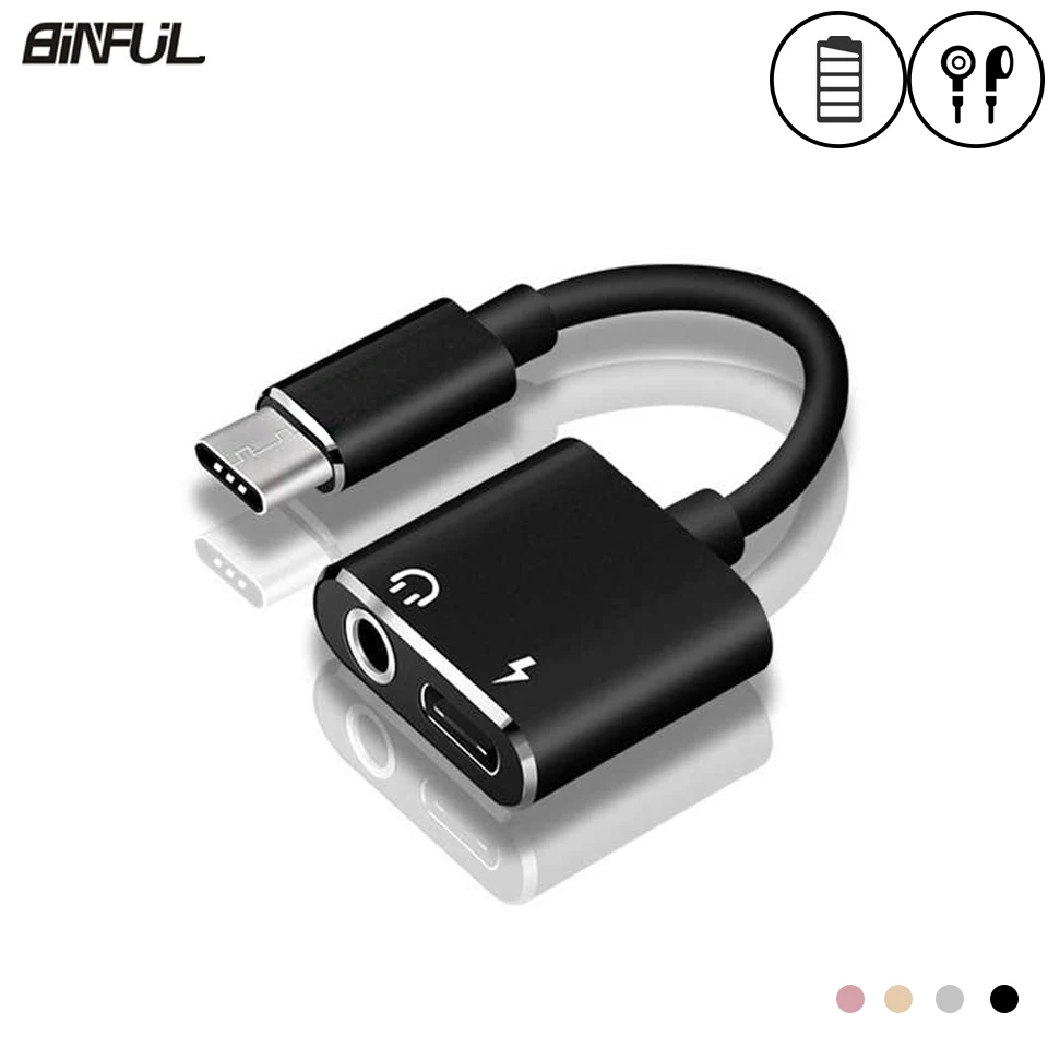 Адаптер для наушников Huawei P20/Mate 10 Pro USB Type C-3 5 мм разъем аудиокабель зарядное