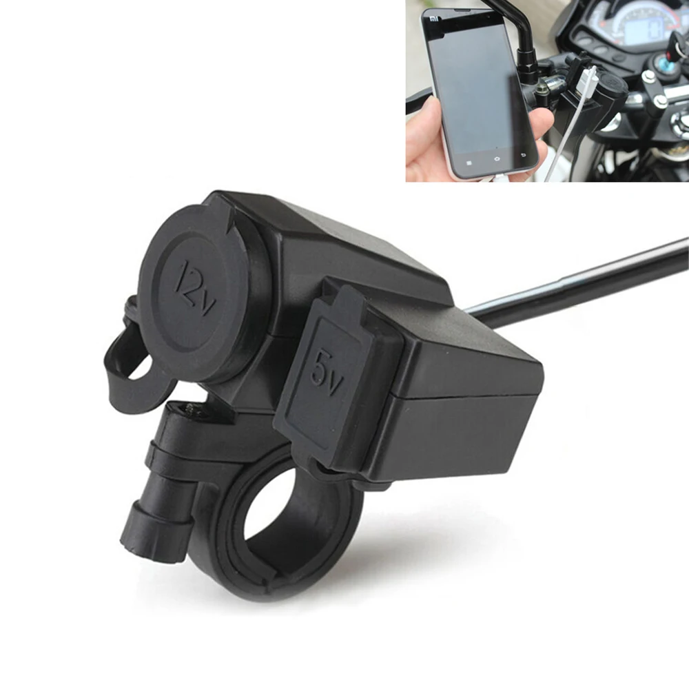 Водонепроницаемый автомобильный прикуриватель Power Socke 5V/12V Adaptateur 1.2A/2.1A Moto USB