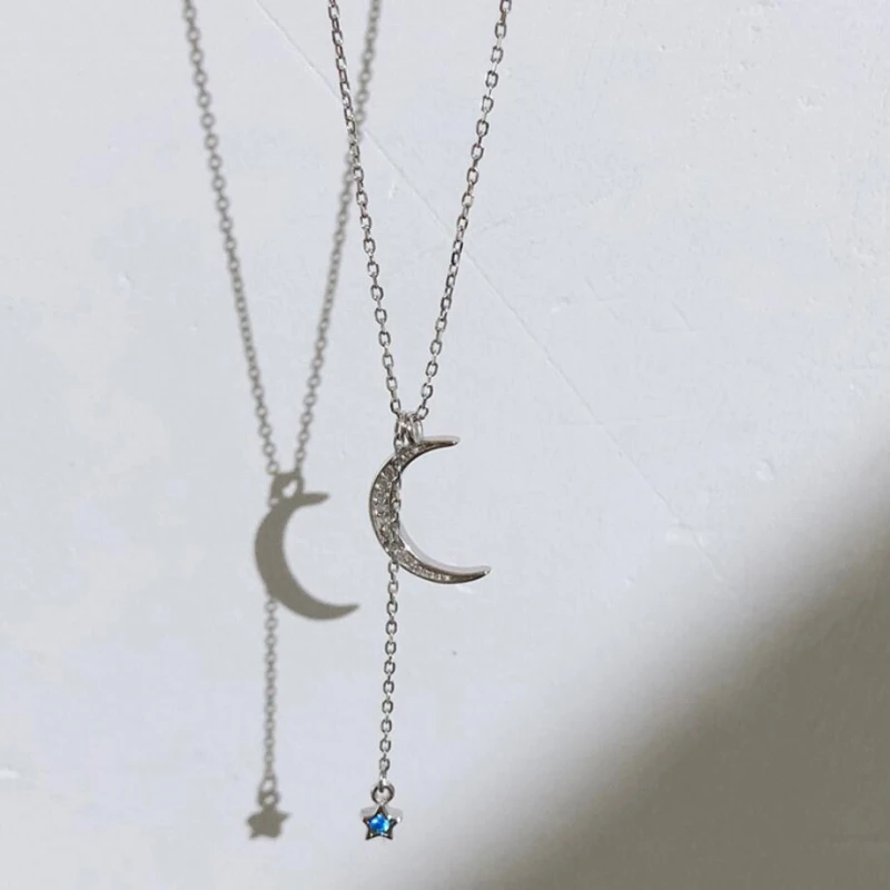 Moon Five-Pointed Star Simple Personality Students Fresh 925 Sterling Silver Clavicle Chain Literary Female Necklace SNE340
Moon Five-Pointed Star Simple Personality Students Fresh 925 Sterling Silver Clavicle Chain Literary Female Necklace SNE340
