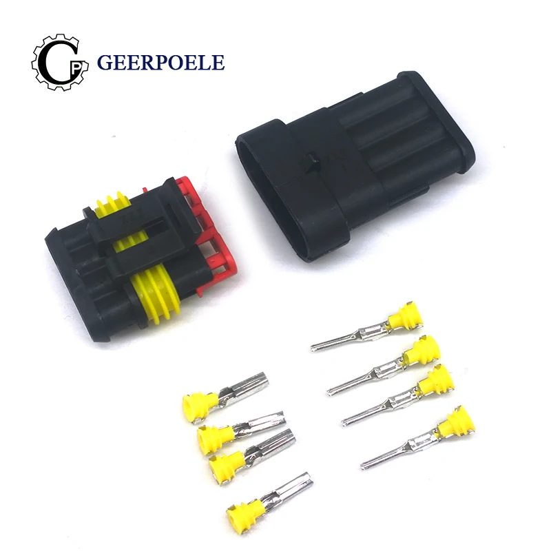5 set kit 4P waterproof connector AMD plug socket male and female connector 4 core hole butt plug car harness
5 set kit 4P waterproof connector AMD plug socket male and female connector 4 core hole butt plug car harness