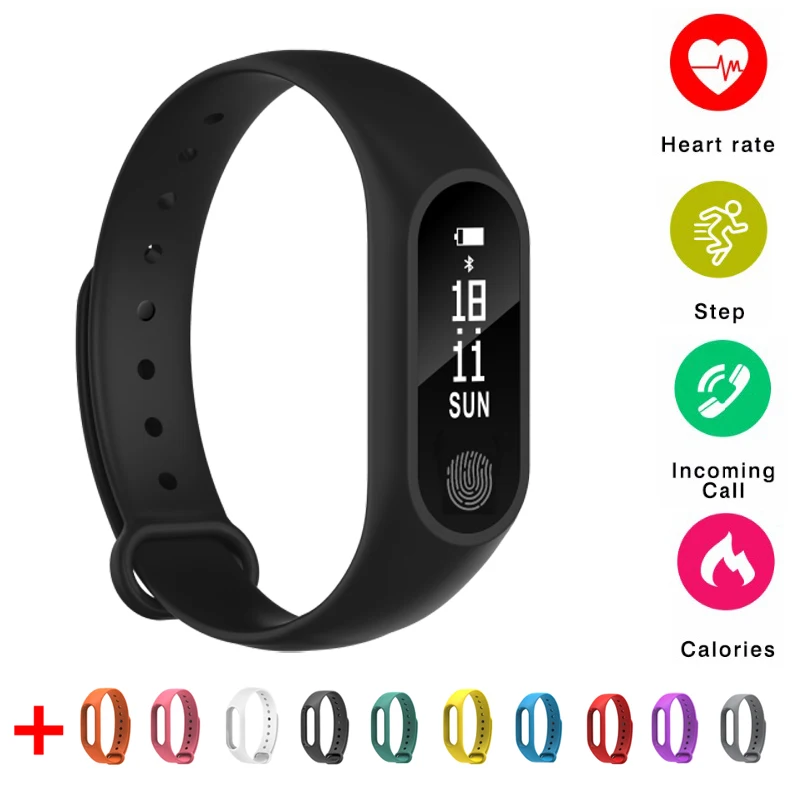 Смарт браслет M2 Bluetooth пульсометр Smartband фитнес трекер Шагомер Браслет для Android IOS