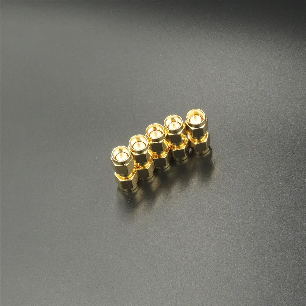 

Gold Tone SMA Male to Male Plug in series RF Coaxial cable Coupler Adapter Connector