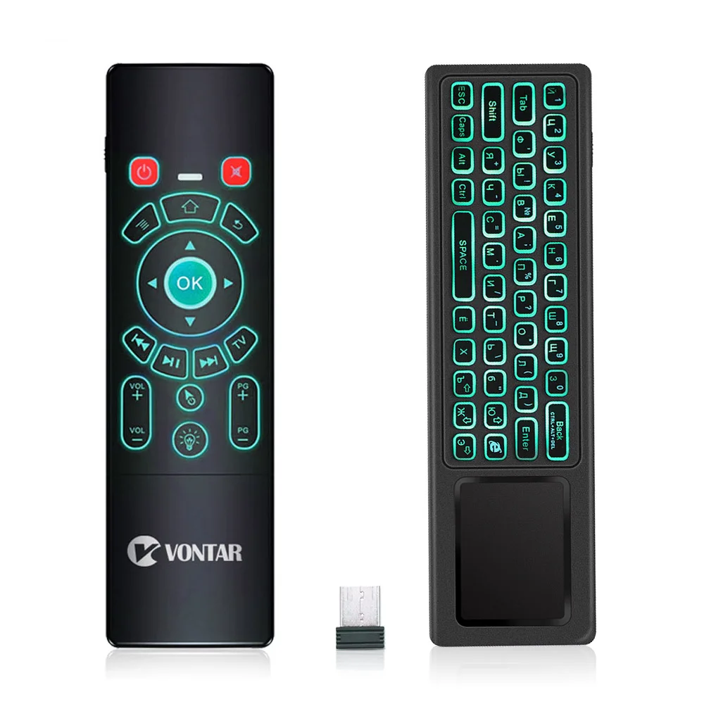 

VONTAR T6 Plus 2.4GHz Air Mouse Backlit Wireless Mini Keyboard Touchpad Remote T8 Plus Control for Android Smart TV Box PC