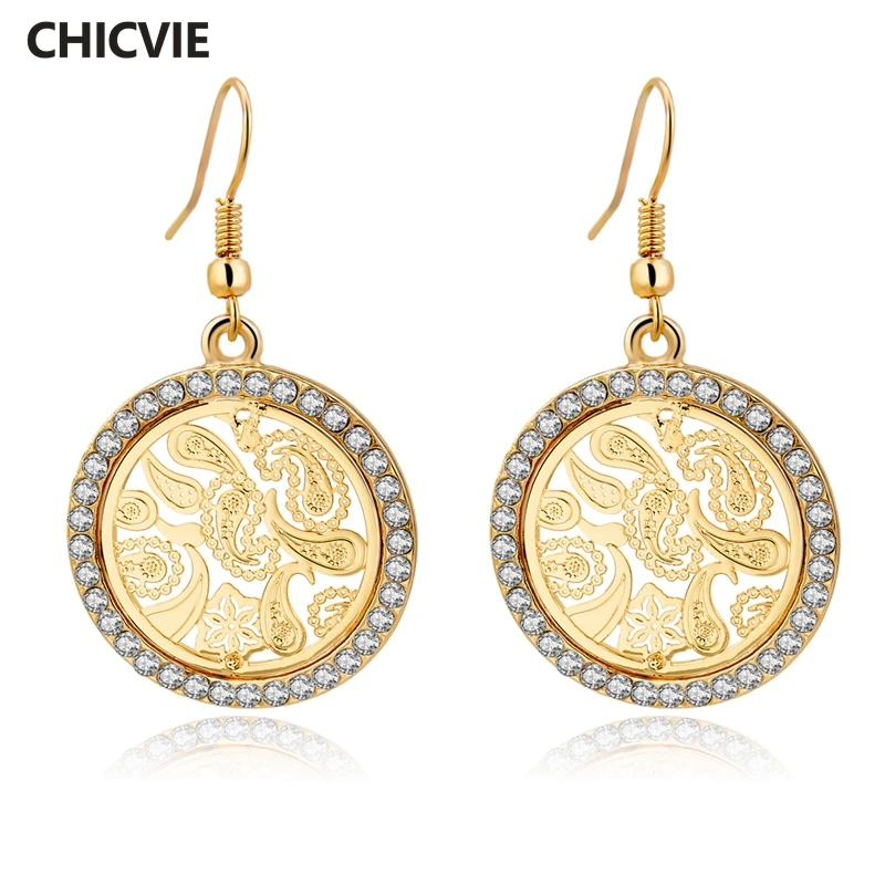CHICVIE Gold Crystal Flower Piercing Earring For Women Silver Stainless Steel Round Fashion Jewelry Earrings Female SER150137
CHICVIE Gold Crystal Flower Piercing Earring For Women Silver Stainless Steel Round Fashion Jewelry Earrings Female SER150137